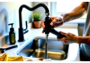 Quick Drain Unclogging with a Manual Pipe Snake for Begin...