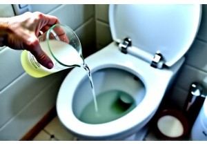 Toilet Bowl Mineral Deposit Removal With Non Toxic Vinega...