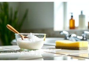 White Vinegar And Salt Scrub For Stubborn Soap Scum