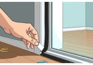 Seal Gaps Around Sliding Glass Doors with V Type Weathers...